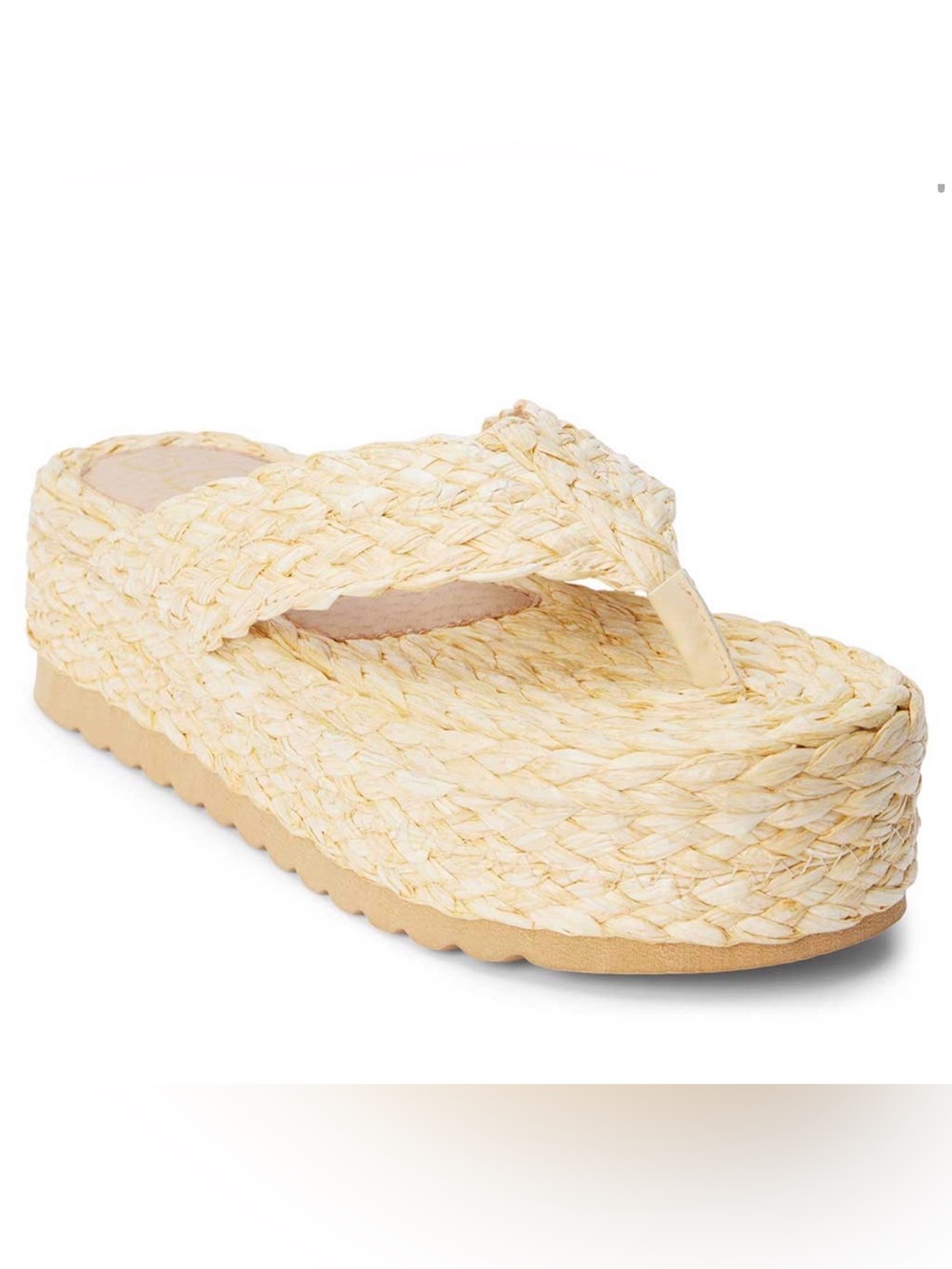 Woven Platform Thong Sandal - Pink